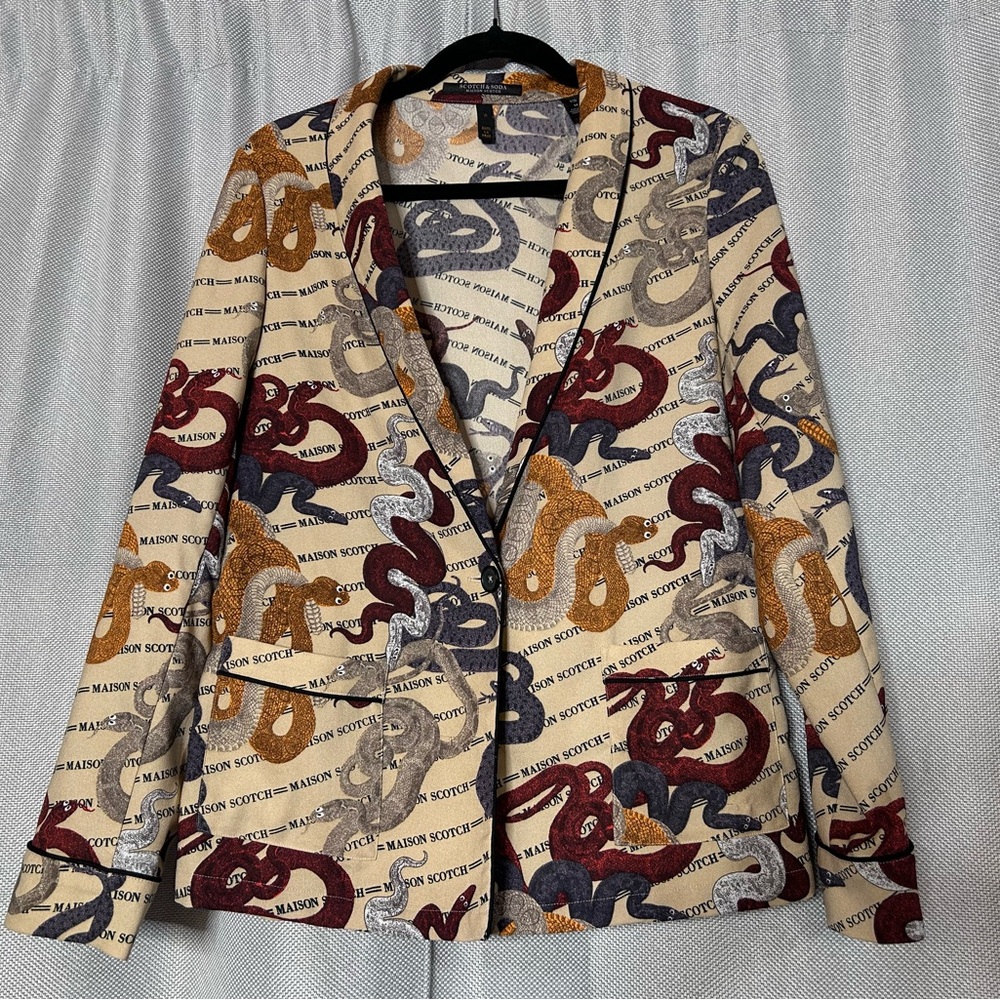 Scotch & Soda Multi-Color Snake Print Blazer